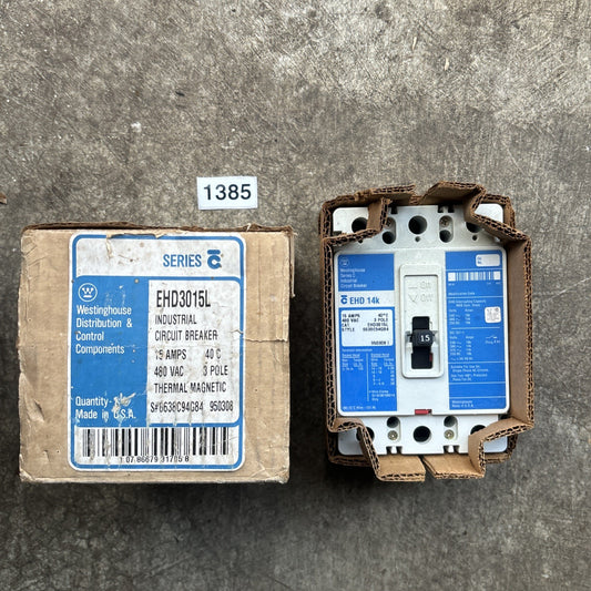 Westinghouse EHD3030L 30A 480VAC Circuit Breaker0