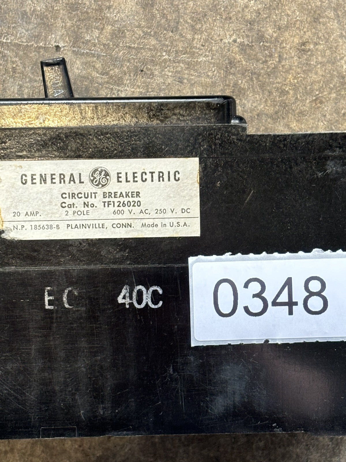 General Electric TF126020 Circuit Breaker 20 Amp 2 Poles 600 Vac2