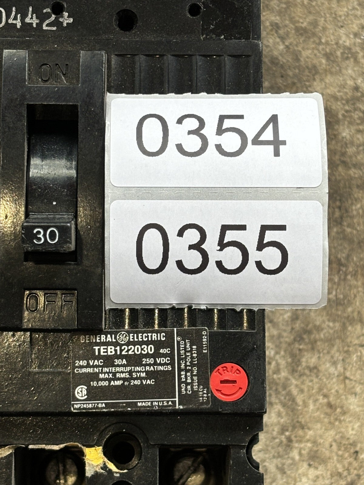 General Electric TEB122030 Circuit Breaker 30 Amp 2 Pole 240 Vac1