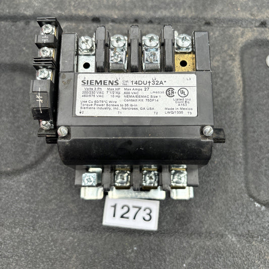 Siemens 14DU+32A Starter Contactor 14DU32A 120v0