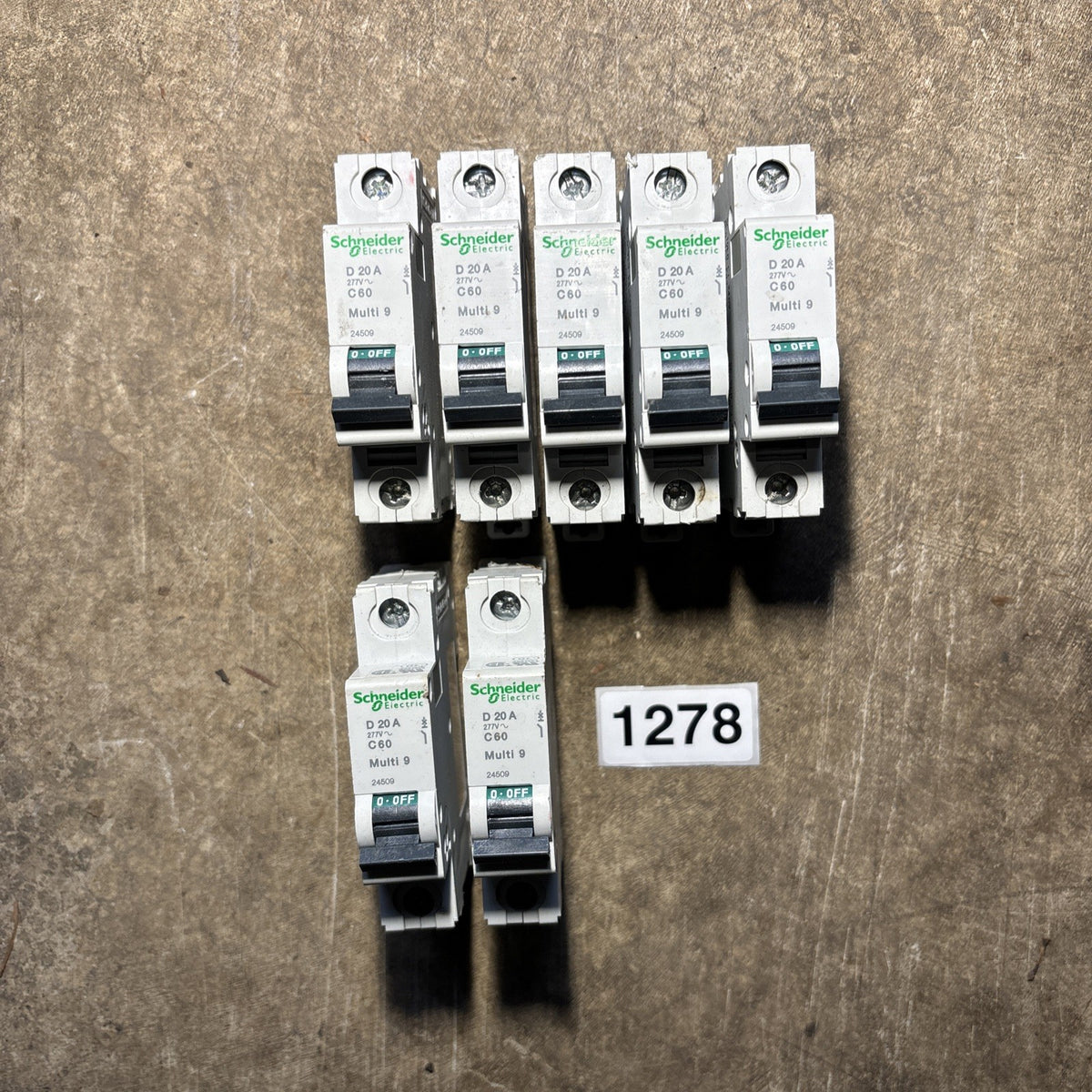 Schneider Electric C60 20A Multi 9 D20A Circuit Breaker 1 Pole DIN Rail Lot Of 70