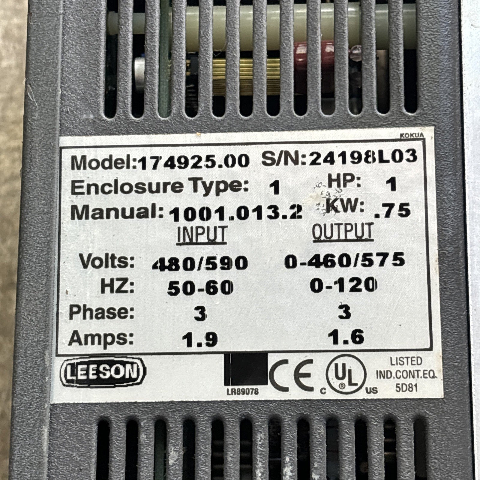LEESON 174925.00 Variable Speed Drive VFD 480 590V 3PH 1Hp AC Motor2