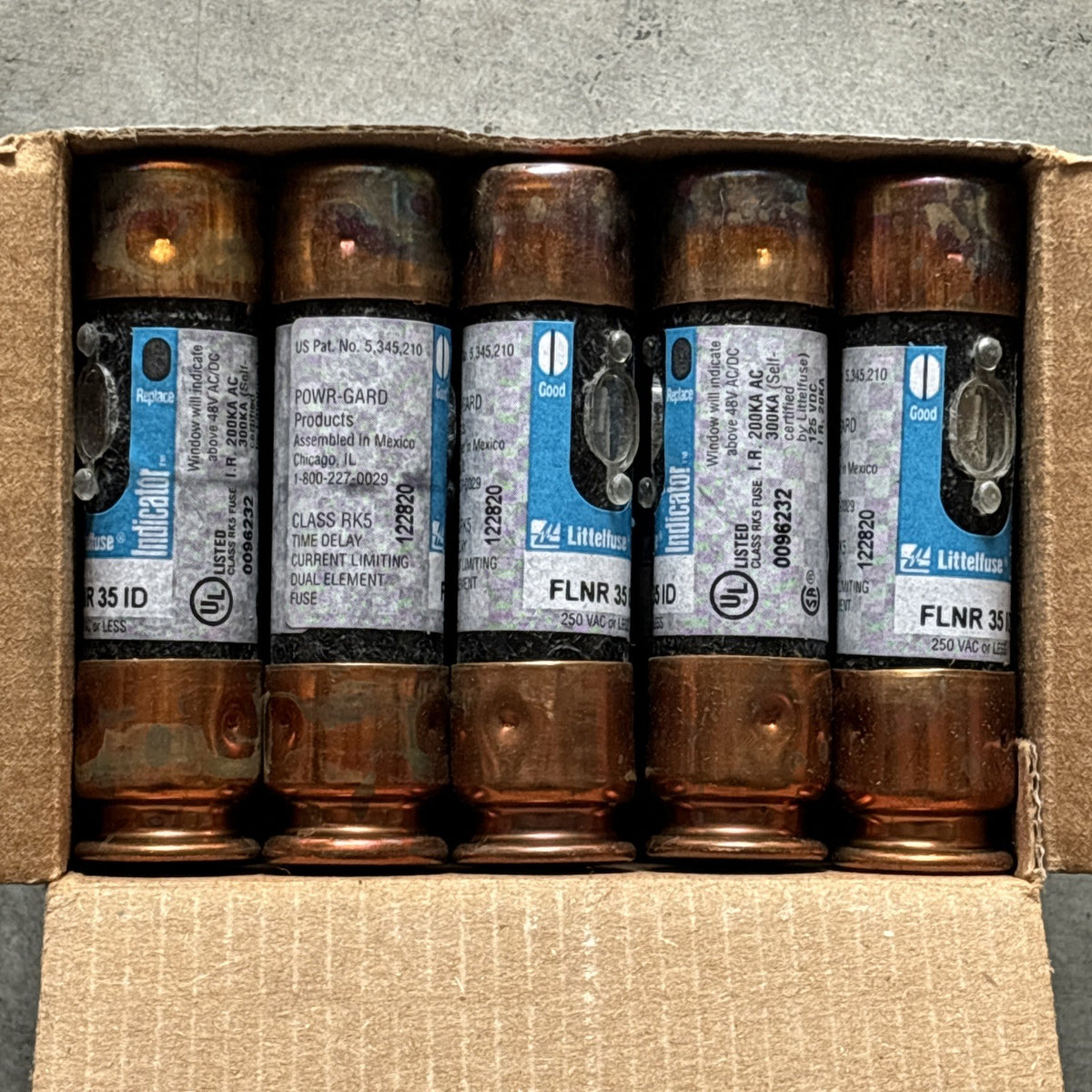 Case Of 10 Littelfuse FLNR 35 ID Indicator Class RK5 Time Delay 35A 250V1