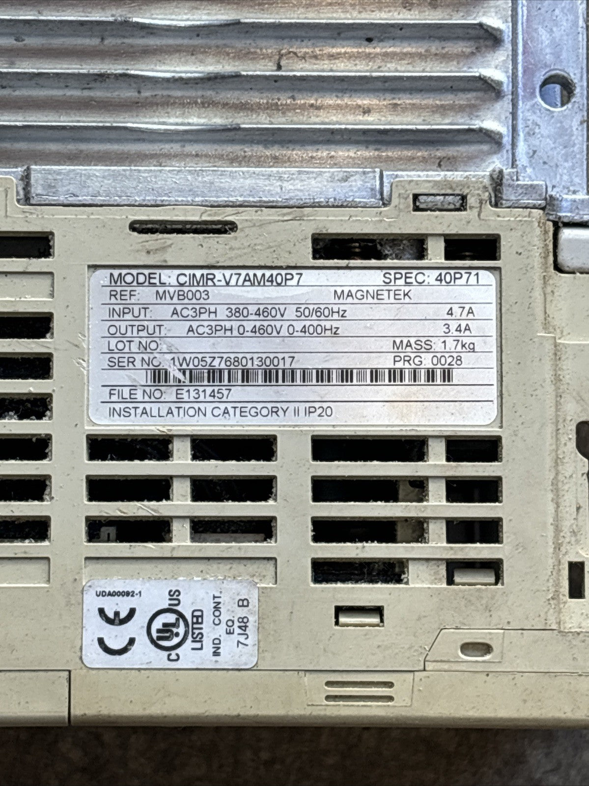 Yaskawa GPD 315/V7 CIMR V7AM40P7 MVB0036