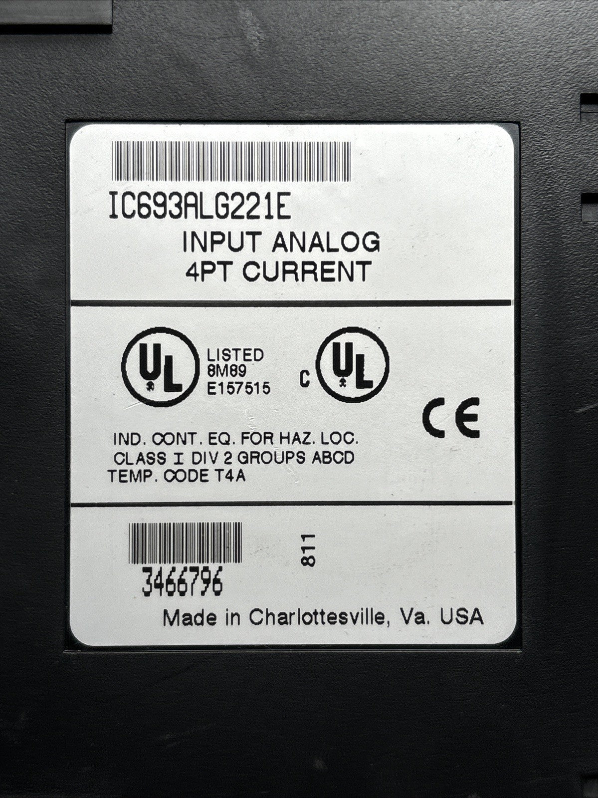 GE FANUC INPUT ANALOG MODULE IC693ALG221E 4PT CURRENT USED2