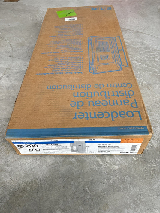 NEW EATON BRP30B200 200 AMP MAIN BREAKER PANEL 1P/3W 120/240 VAC 30 CIRCUIT0
