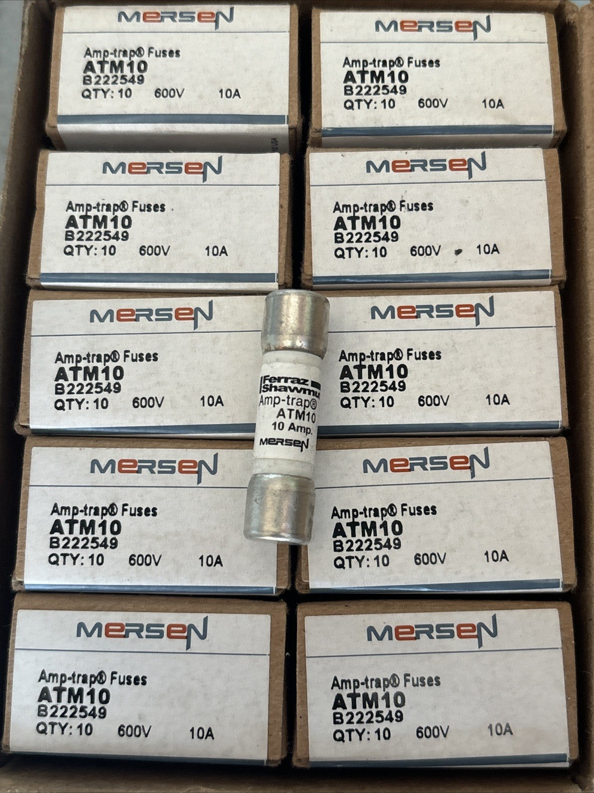 100PCS Ferraz Shawmut ATM10 MERSEN 10A 600V FAST ACTING FUSE2