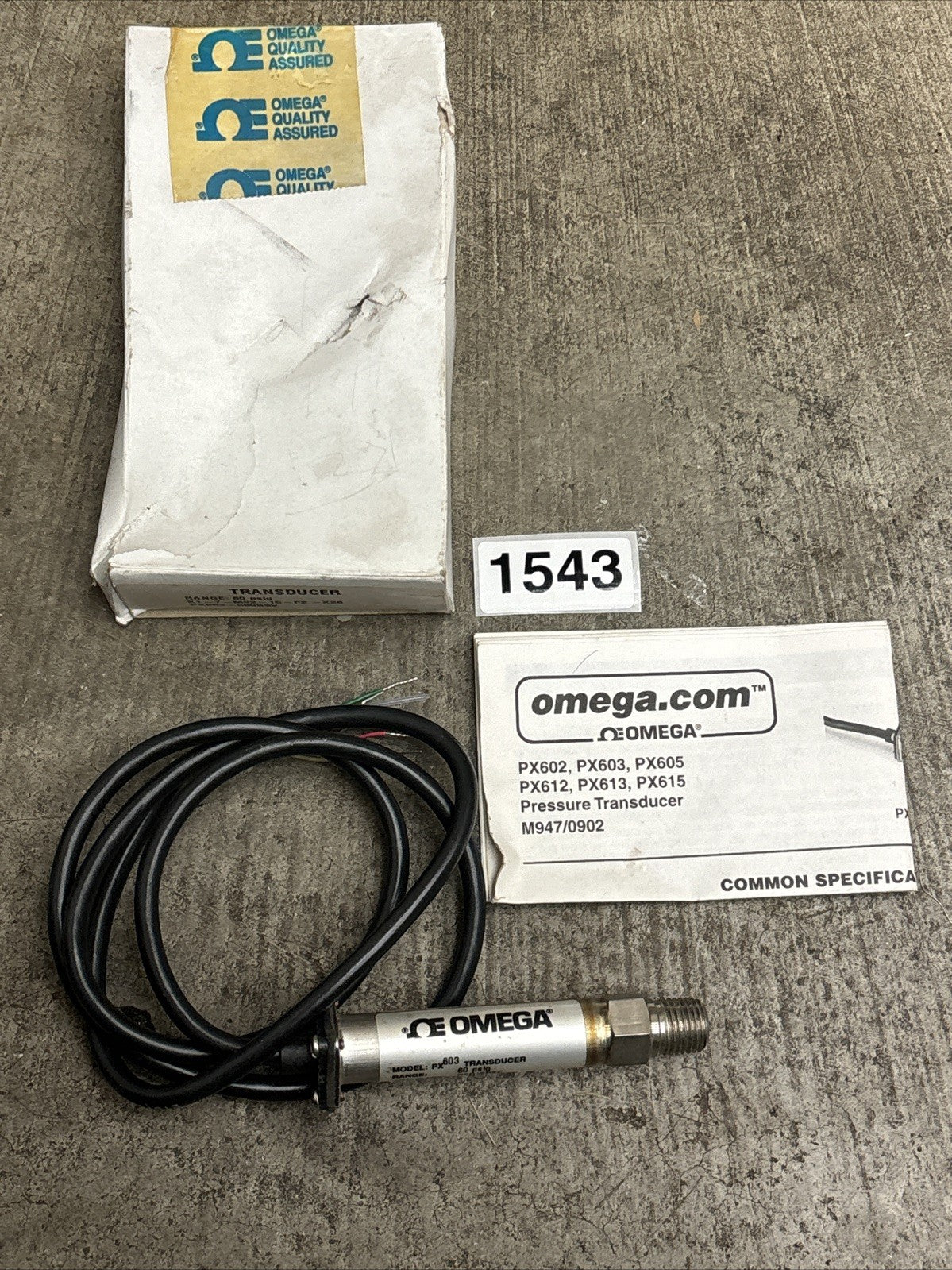 OMEGA ENGINEERING PX603 060G5V / PX603060G5V Transducer 0 60 Psi Range 1 5 VDC0
