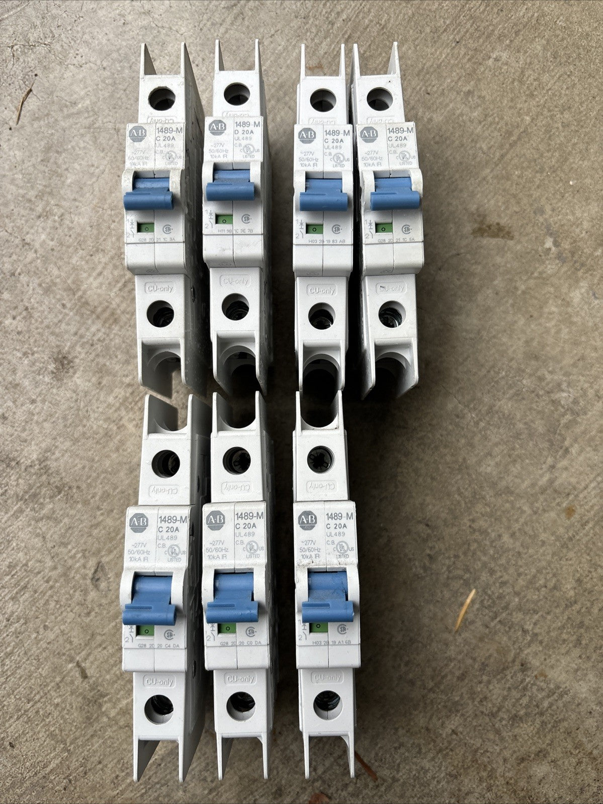 Allen Bradley 1489 M1C200 Ser. D Circuit Breaker 1489 M C 20A 1 Pole Lot Of 70