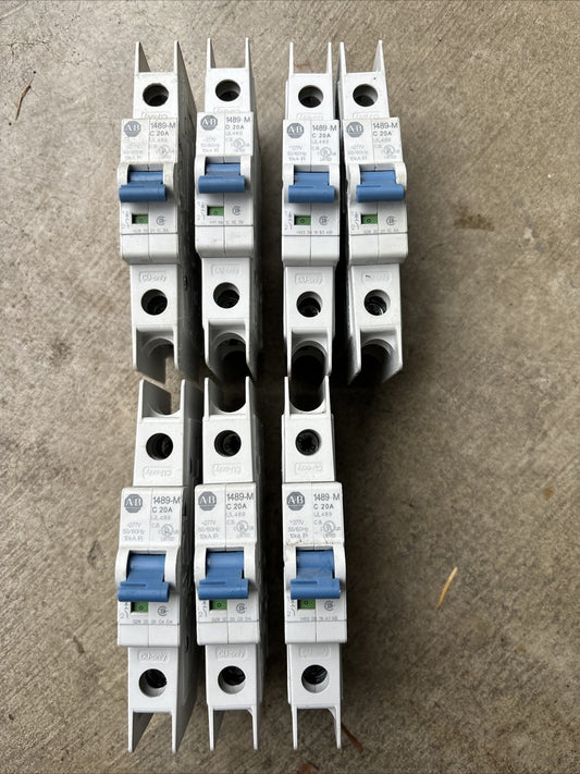 Allen Bradley 1489 M1C200 Ser. D Circuit Breaker 1489 M C 20A 1 Pole Lot Of 70