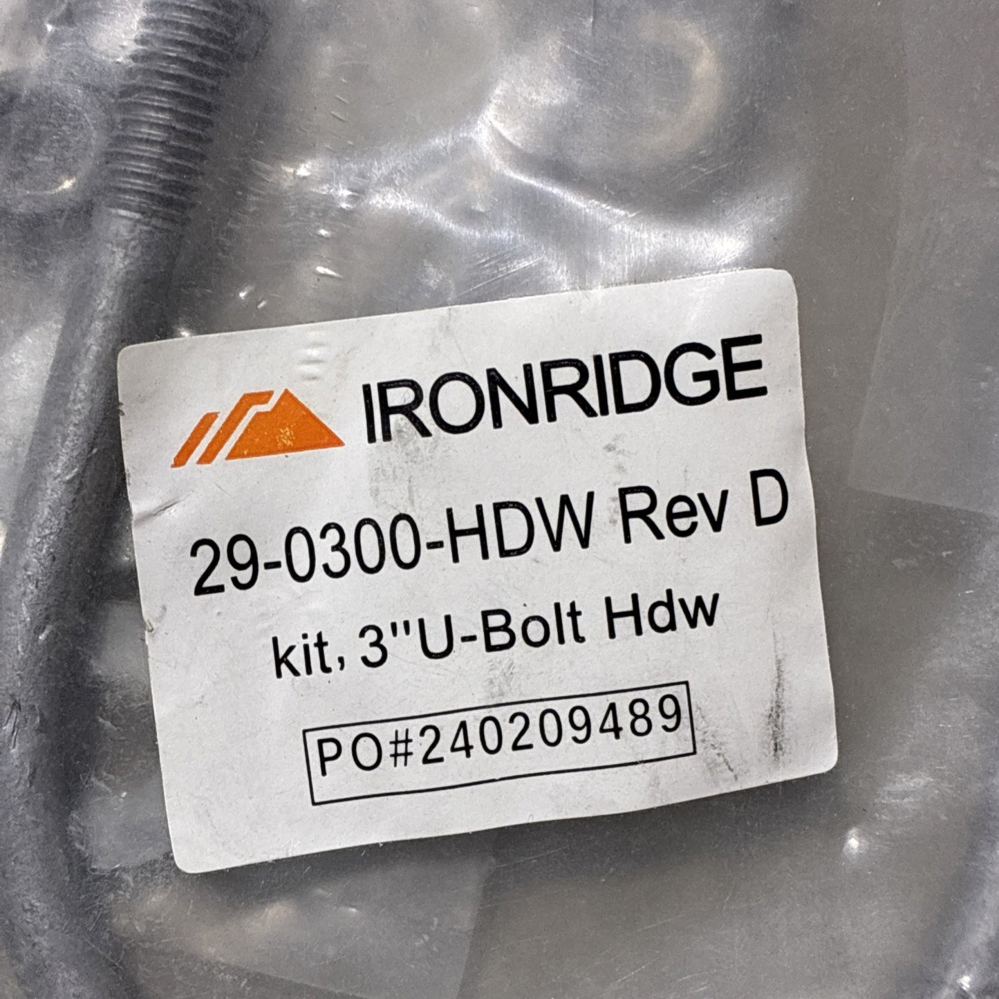 IronRidge 29 0300 HDW Rev D 3” U Bolt Kit – Lot of 13 – Solar Ground Mount NEW1