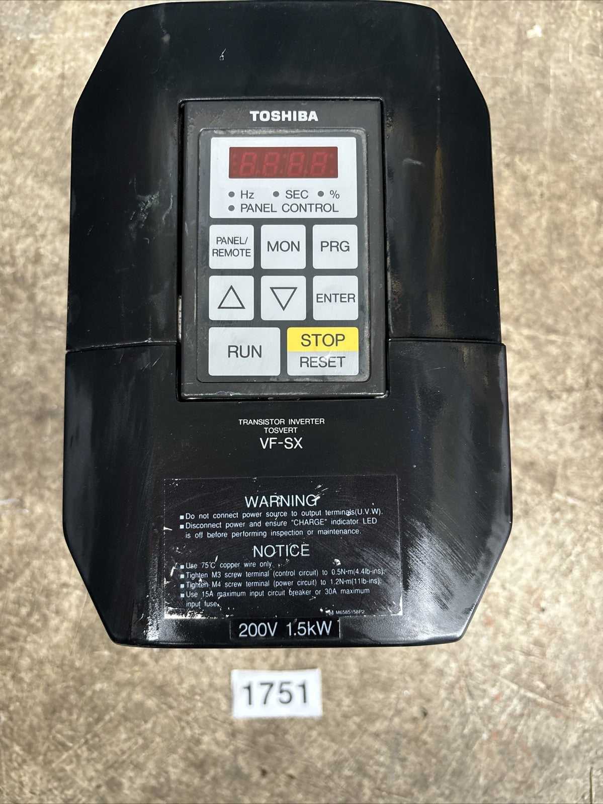 TOSHIBA VFSX 2015UP1 / VFSX2015UP1 Used, Good0