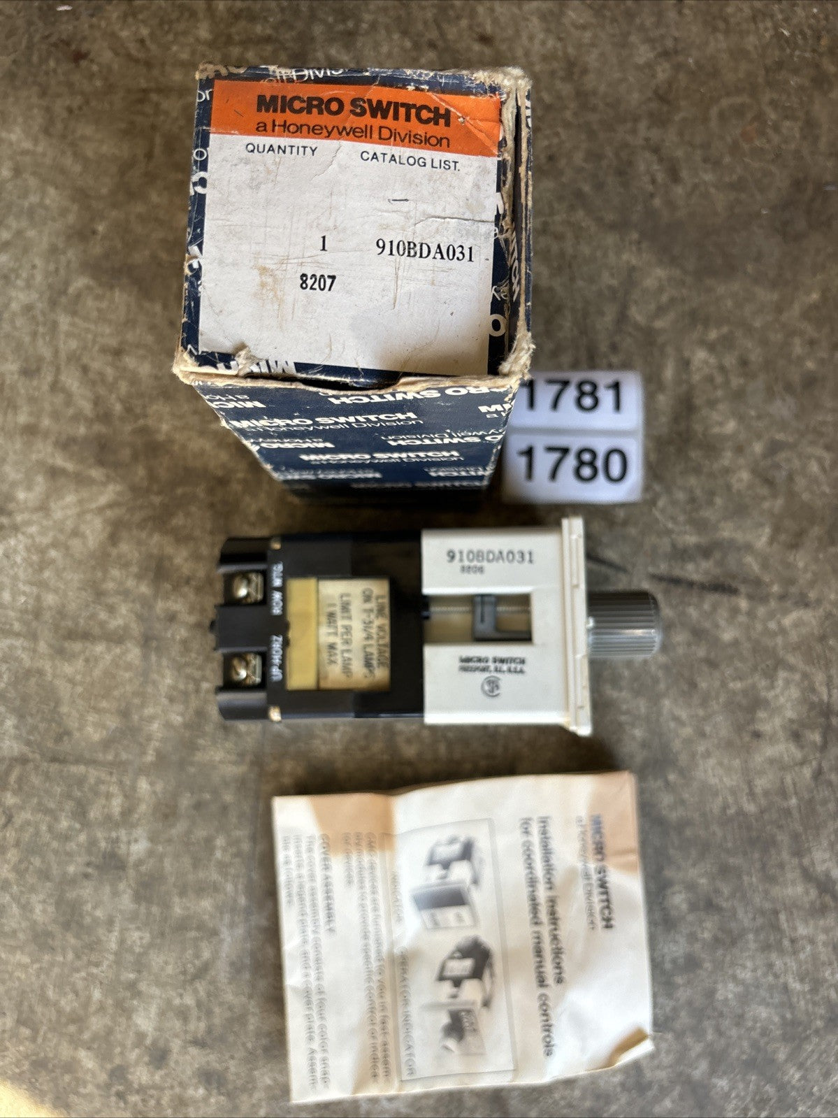 HONEYWELL MICRO SWITCH 910BDA031 / 910BDA031 NEW IN BOX0