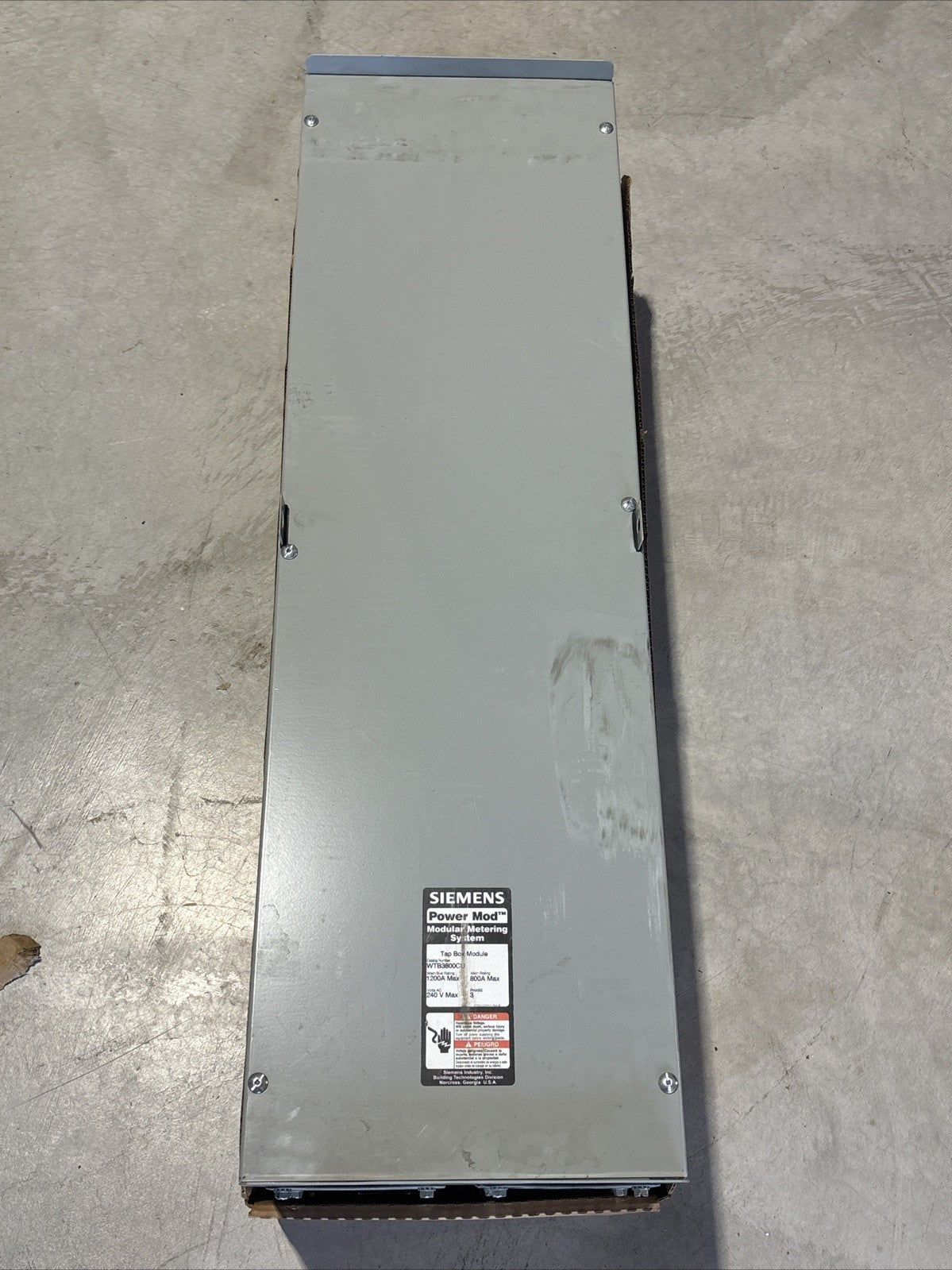 Siemens 800A 3ph Tap Box WTB3800CU Power Mod 120/240V0