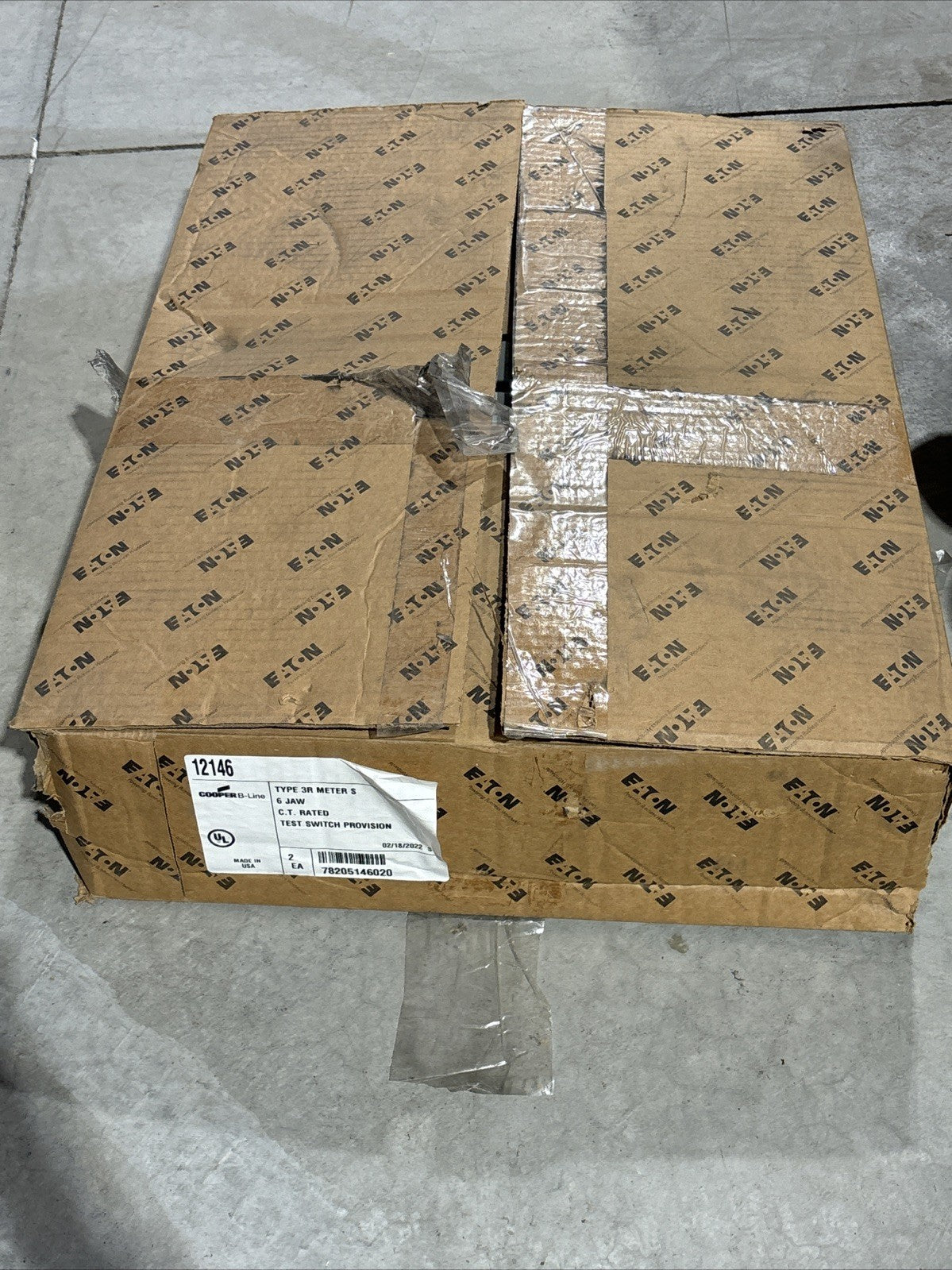 2x Eaton B Line Series 12146 600 Volt 20 Amp 1 Phase 6 Jaw CT Rated Single Meter0