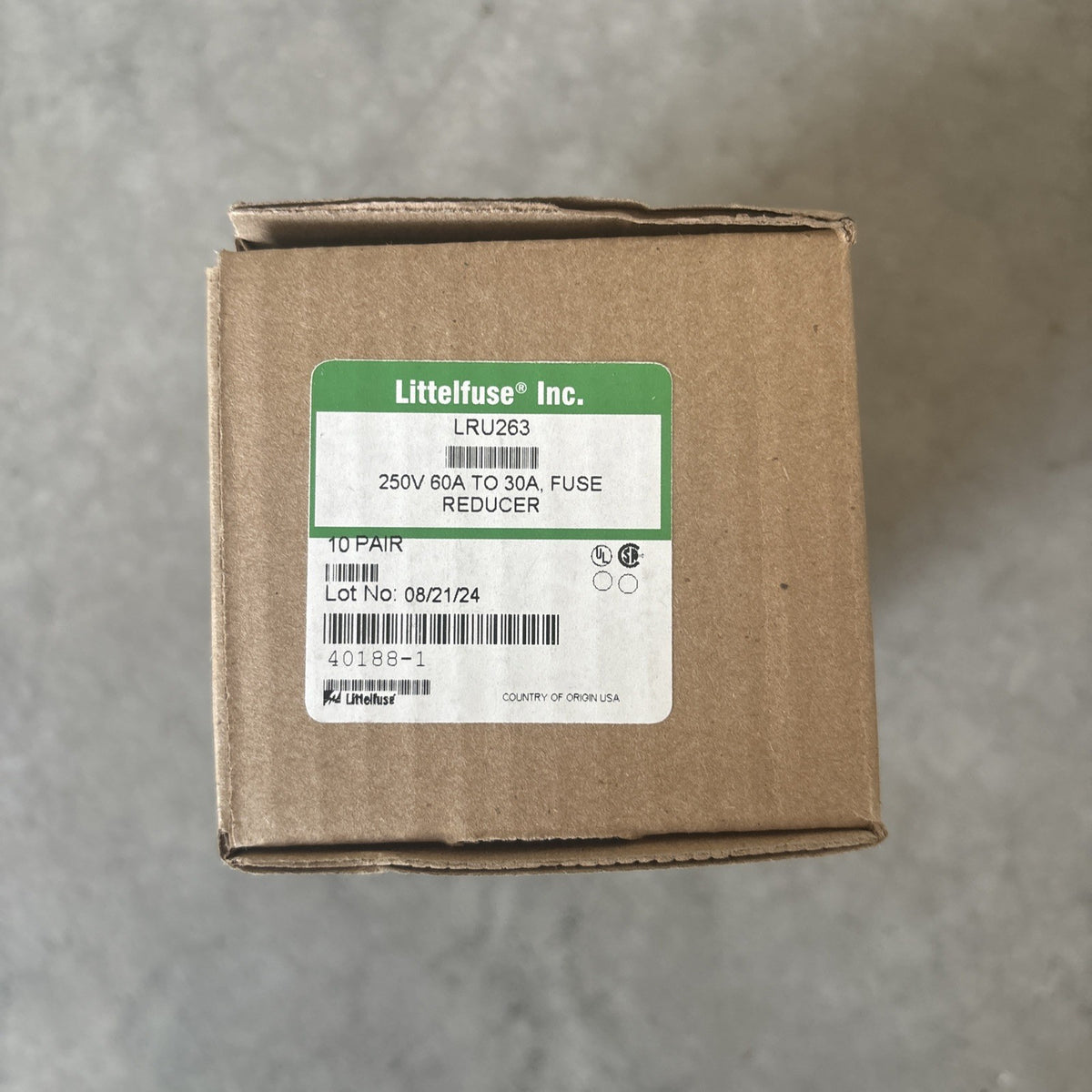 New Case Of 10 Littlefuse LRU263 Class R Fuse Reducer 60   30 Amps0