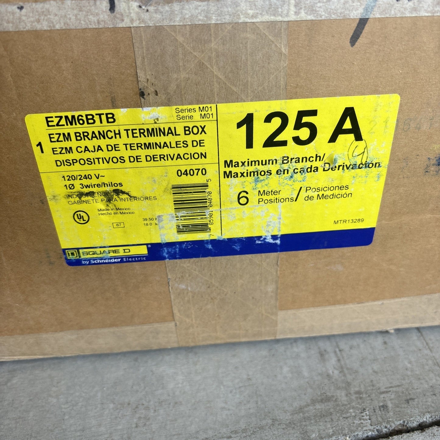 Square D/Schneider Electric EZM Branch Terminal Box EZM6BTB 125A, 120/140 V~0
