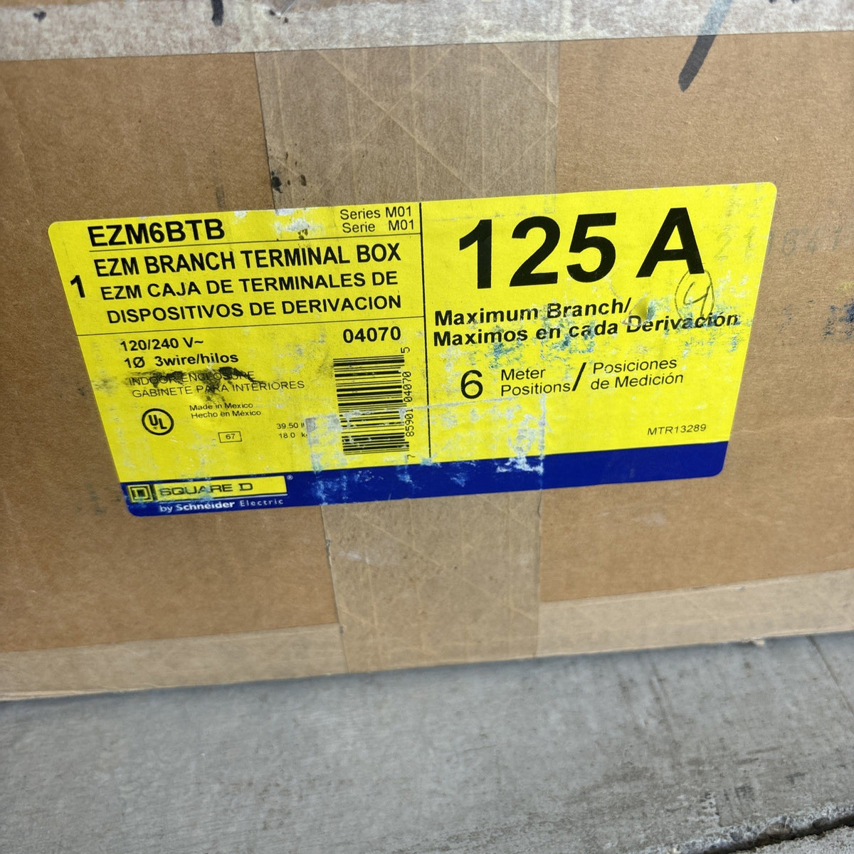 Square D/Schneider Electric EZM Branch Terminal Box EZM6BTB 125A, 120/140 V~0