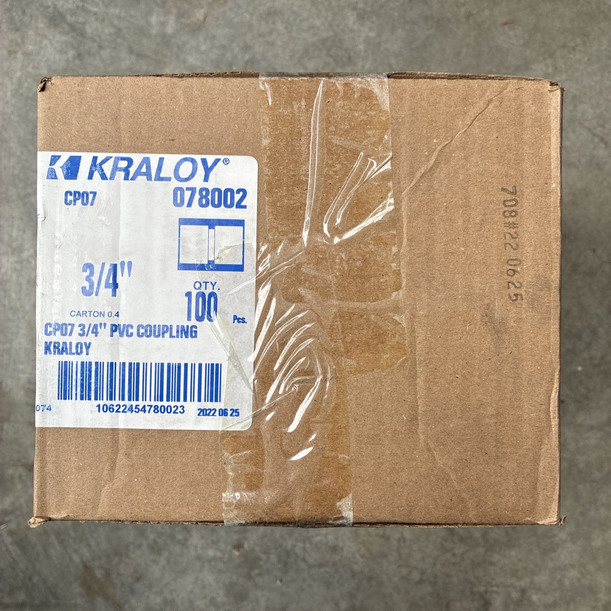 Kraloy 078002 CP07 3/4" PVC Coupling Slip x Slip Sch 40 Qty 1000