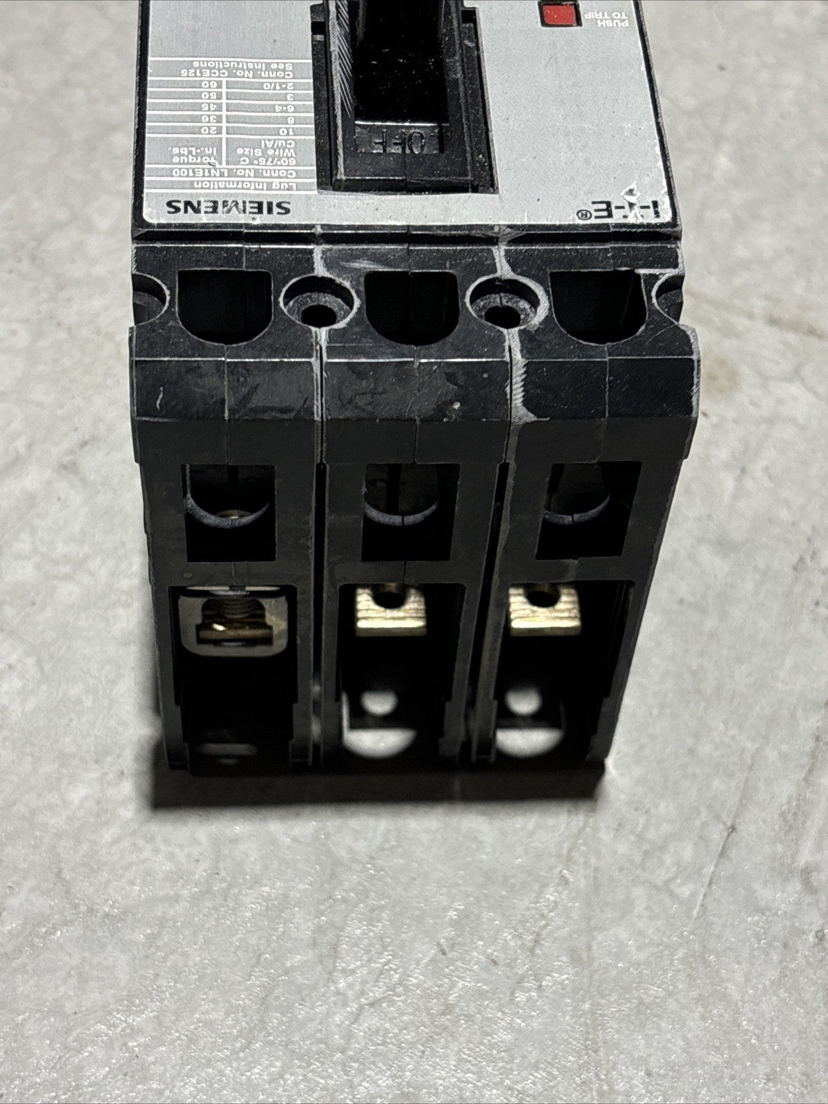 Siemens HHED63B040 40 Amp 3 Pole 3 Phase 600Vac Circuit Breaker3