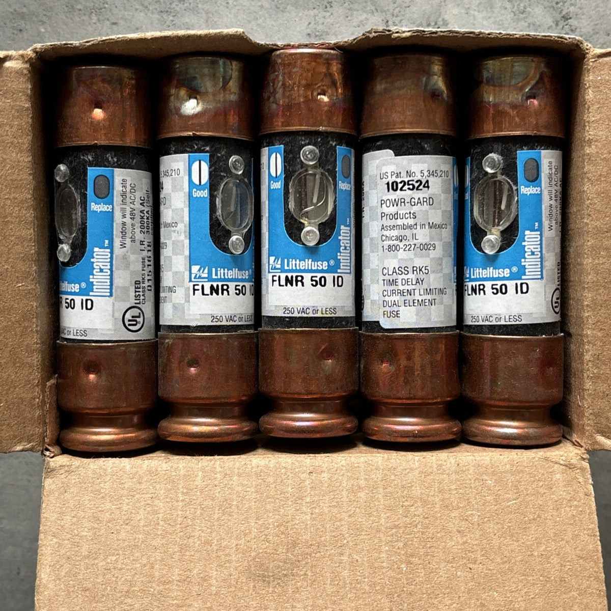 Case Of 10 Littelfuse FLNR 50 ID Class RK5 Time Delay Fuse 50A 250VAC1