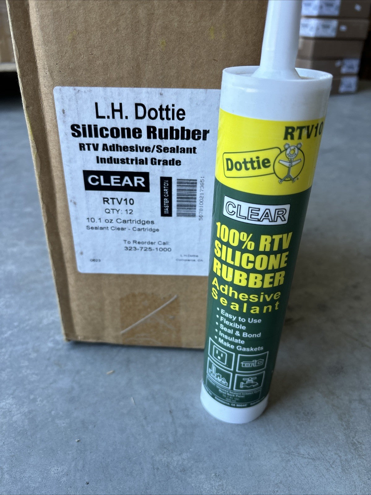 Dottie Clear Rtv10 Clear Silicone 12pk, 10.1oz Cartridges.1