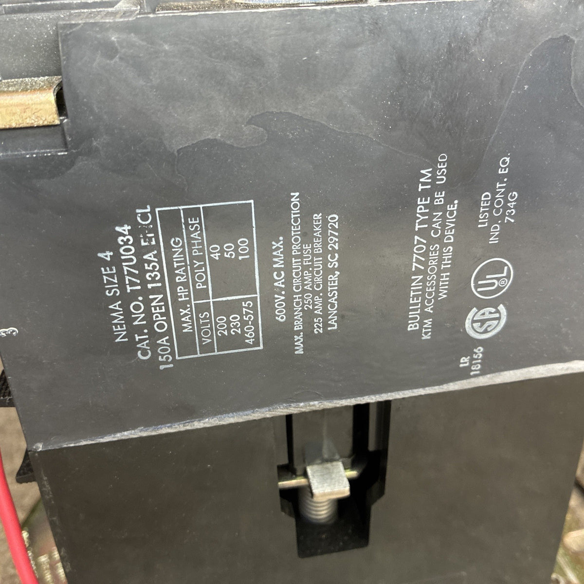 Joslyn Clark T77U03476 Industrial Control System Contactor NOS7