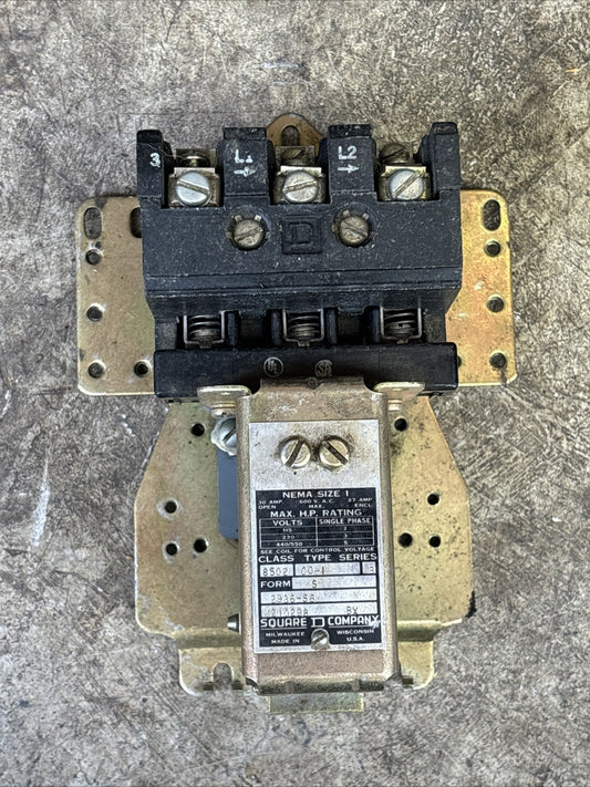 Square D Nema 1 Starter Switch Form Type C0 1 30 Amp 2936 S6 Ser B       C250