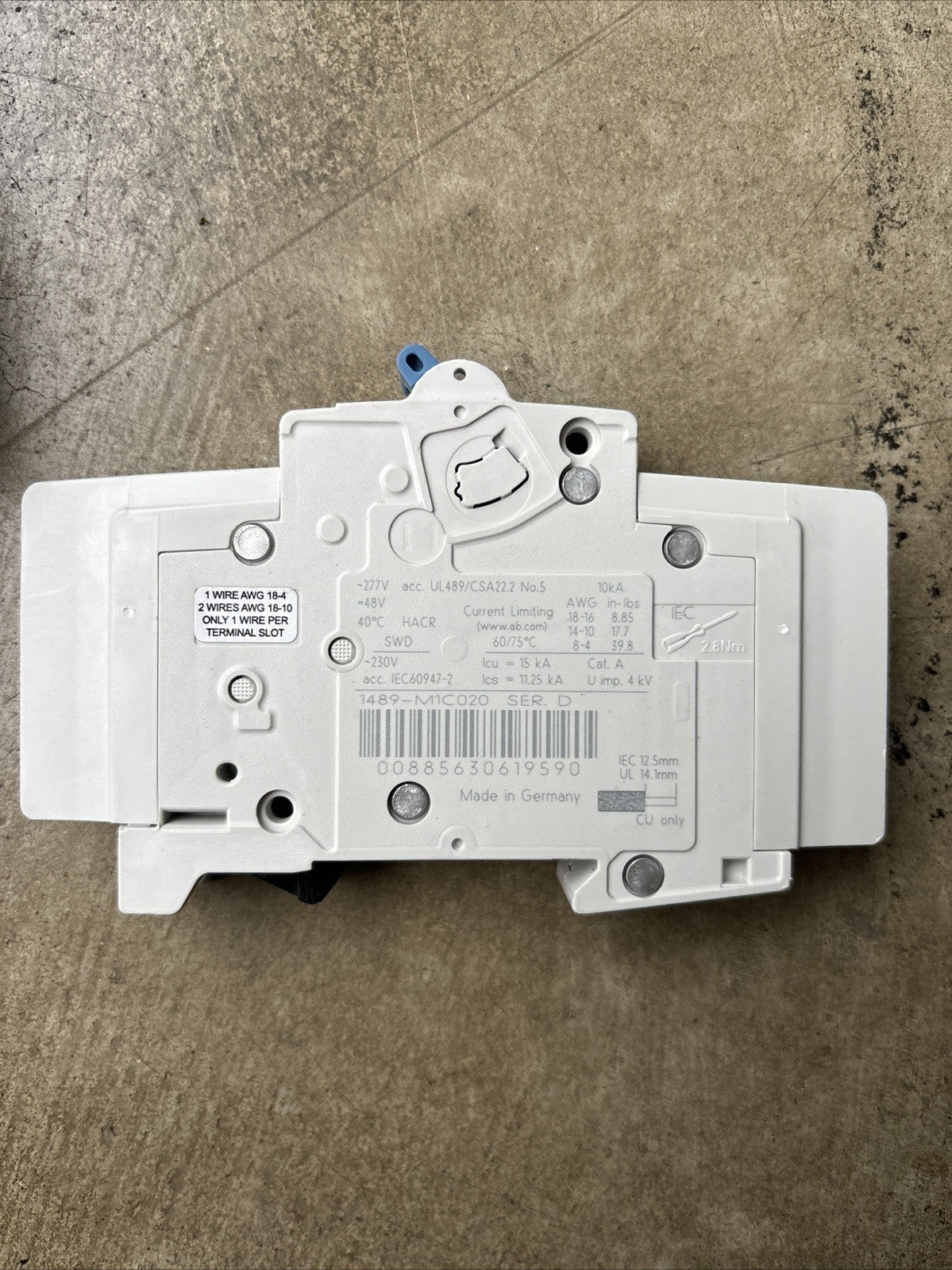 Allen Bradley 1489 M1C020 SER. D 2A Amp 277V Volt Din Rail  Breaker Lot Of 101