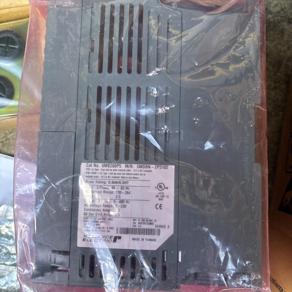 Reliance Electric MD65 AC DRIVE 6MB200P5 0.5HP 0.4kW 6MDBN 2P3102 NEW5