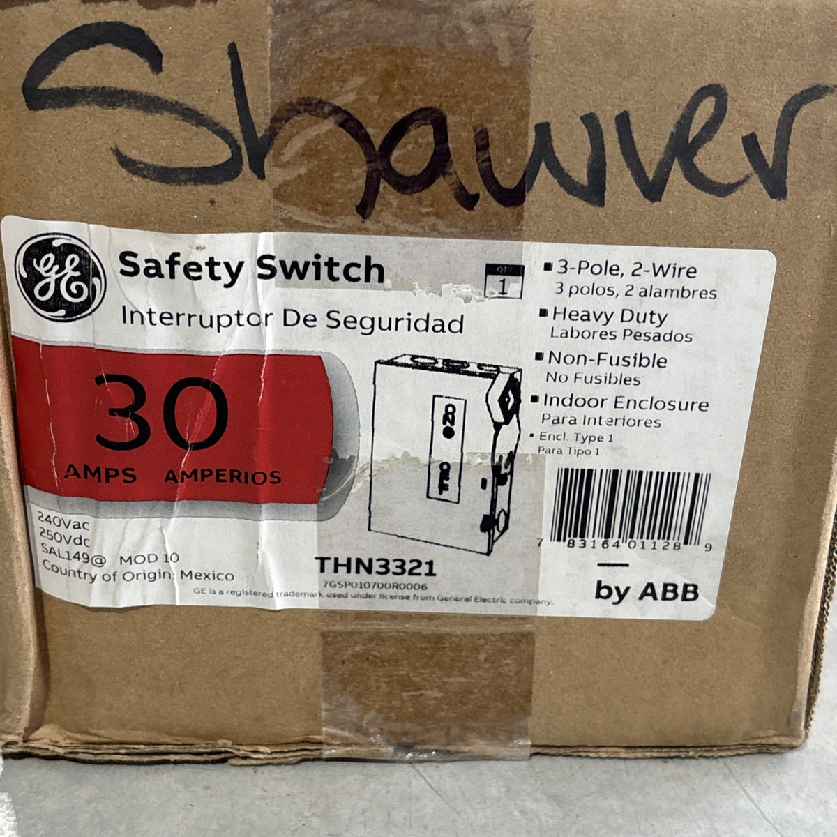General Electric GE THN3321 Safety Switch 30A 240V 3P1