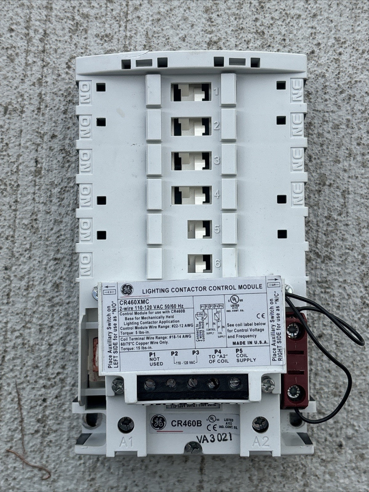 GE CR460B CR460XMC Lighting Contactor 24VAC Mechanically Held Control Module0