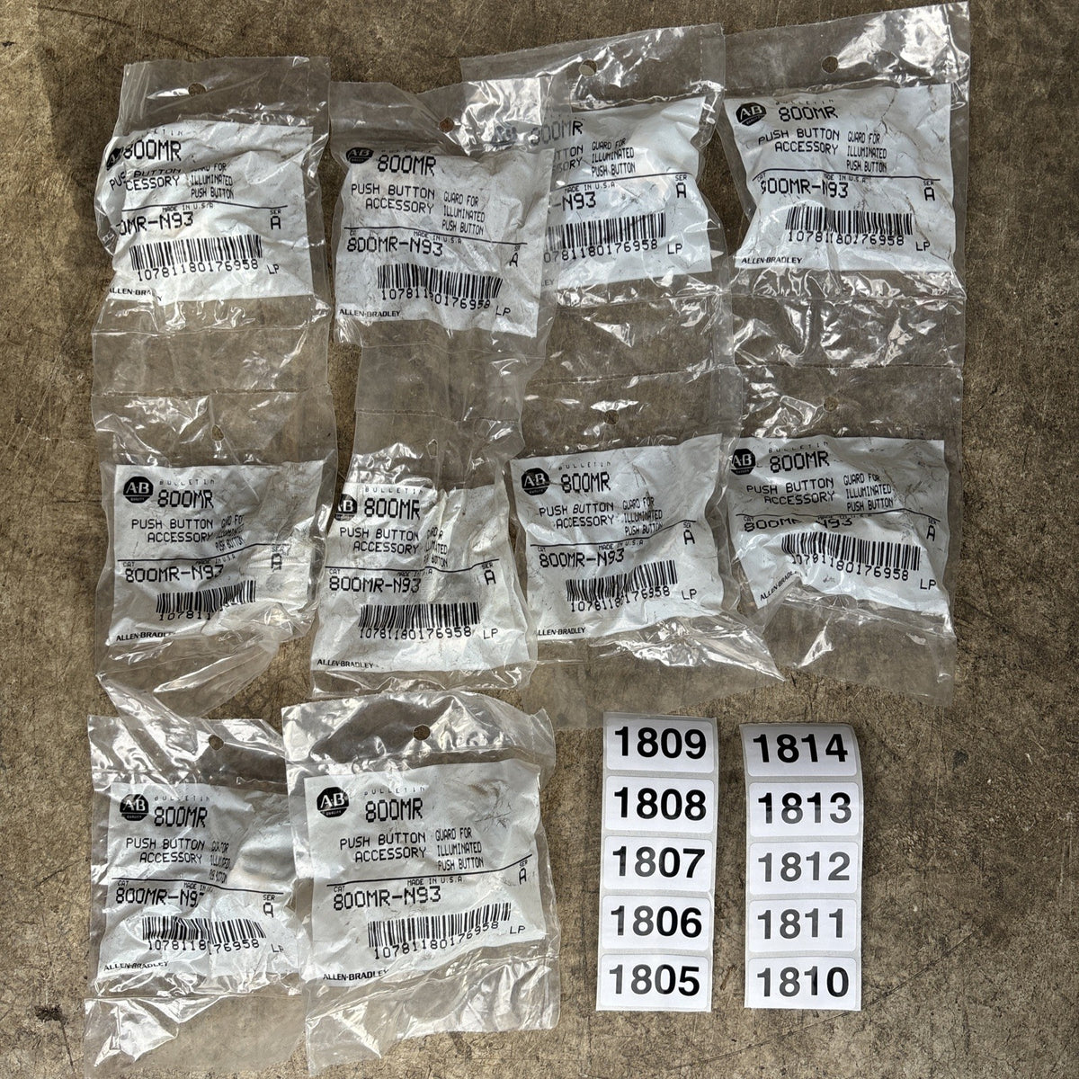 NEW LOT OF 10 ALLEN BRADLEY 800MR N93 SERIES A PUSH BUTTON ACCESSORY0