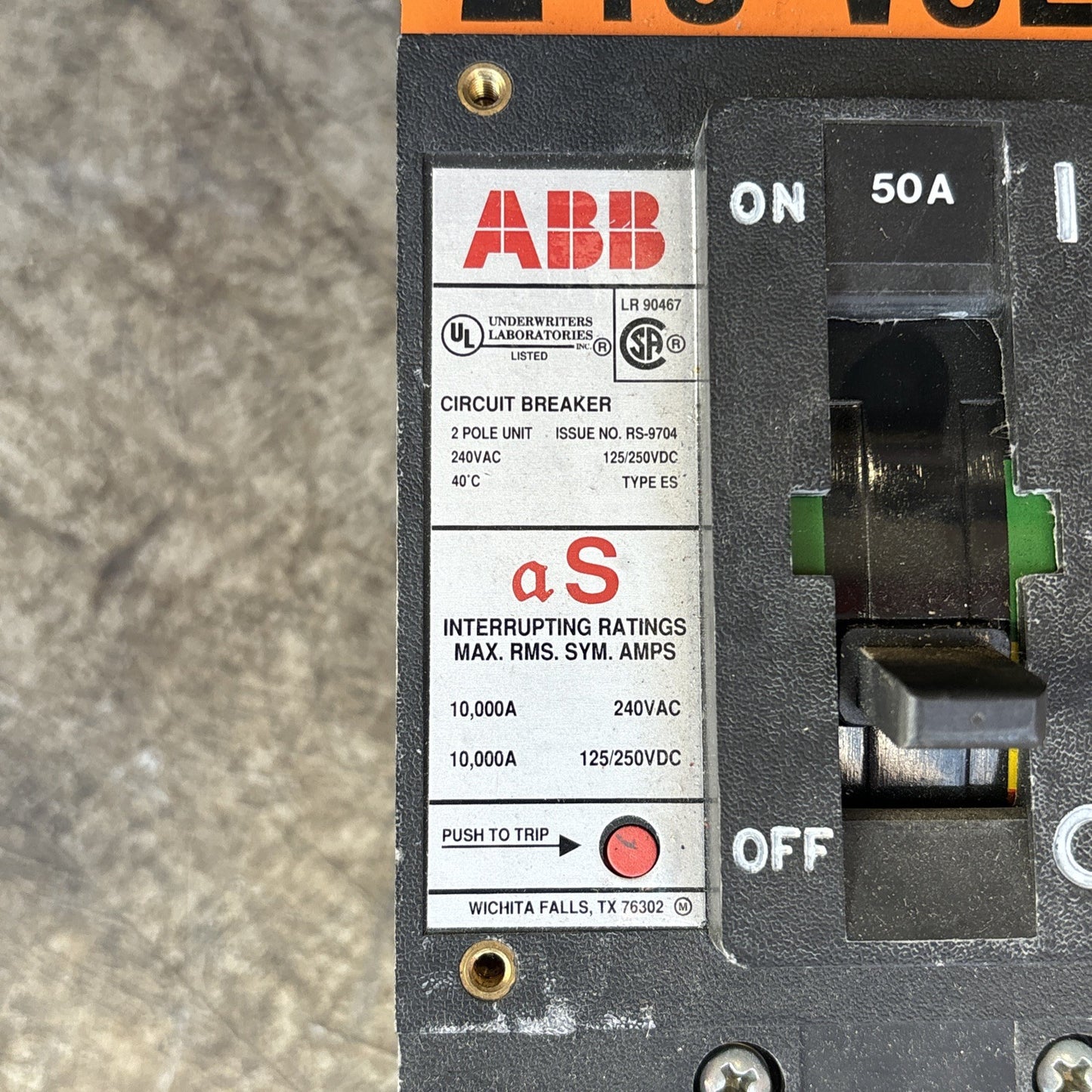 ABB CIRCUIT BREAKER TE2060 TE3060 TE2100 TE3100 TE2150 TE3150 100A TYPE EH USED5