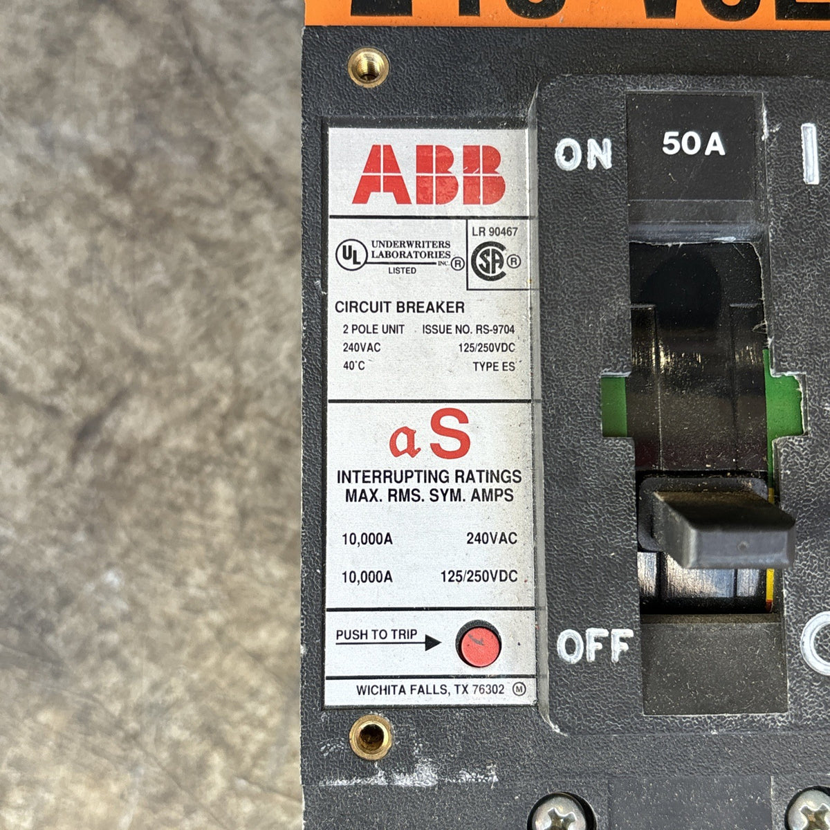 ABB CIRCUIT BREAKER TE2060 TE3060 TE2100 TE3100 TE2150 TE3150 100A TYPE EH USED5