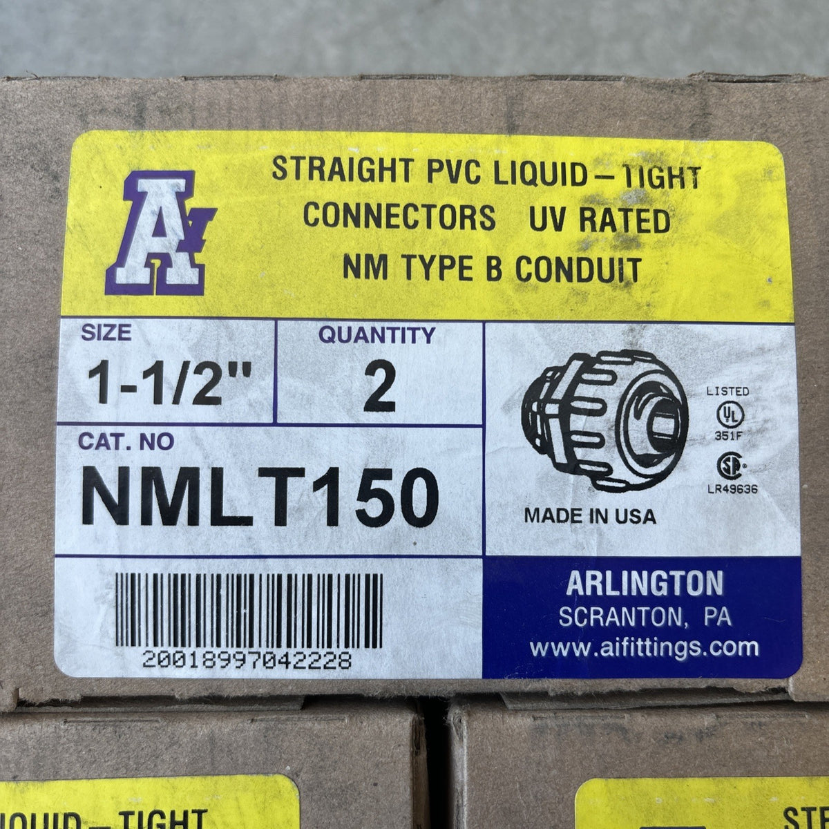 Arlington NMLT150 Liquid Tight Connector 5 Cases Of 2. 10 Total Pieces.1
