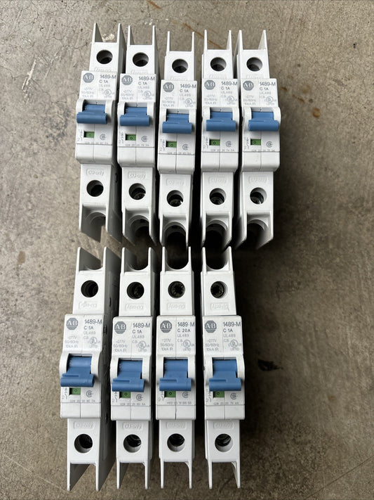 Allen Bradley 1489 M1C010 Circuit Breaker 1 Pole 1 Amp 277VAC Ser. D Lot Of 90