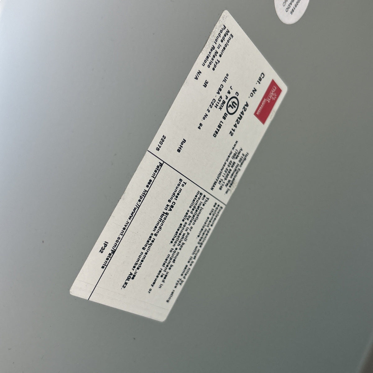 Nvent Hoffman A24R2412 Enclosure Type 3R 24x24x12 No Knockouts Box2