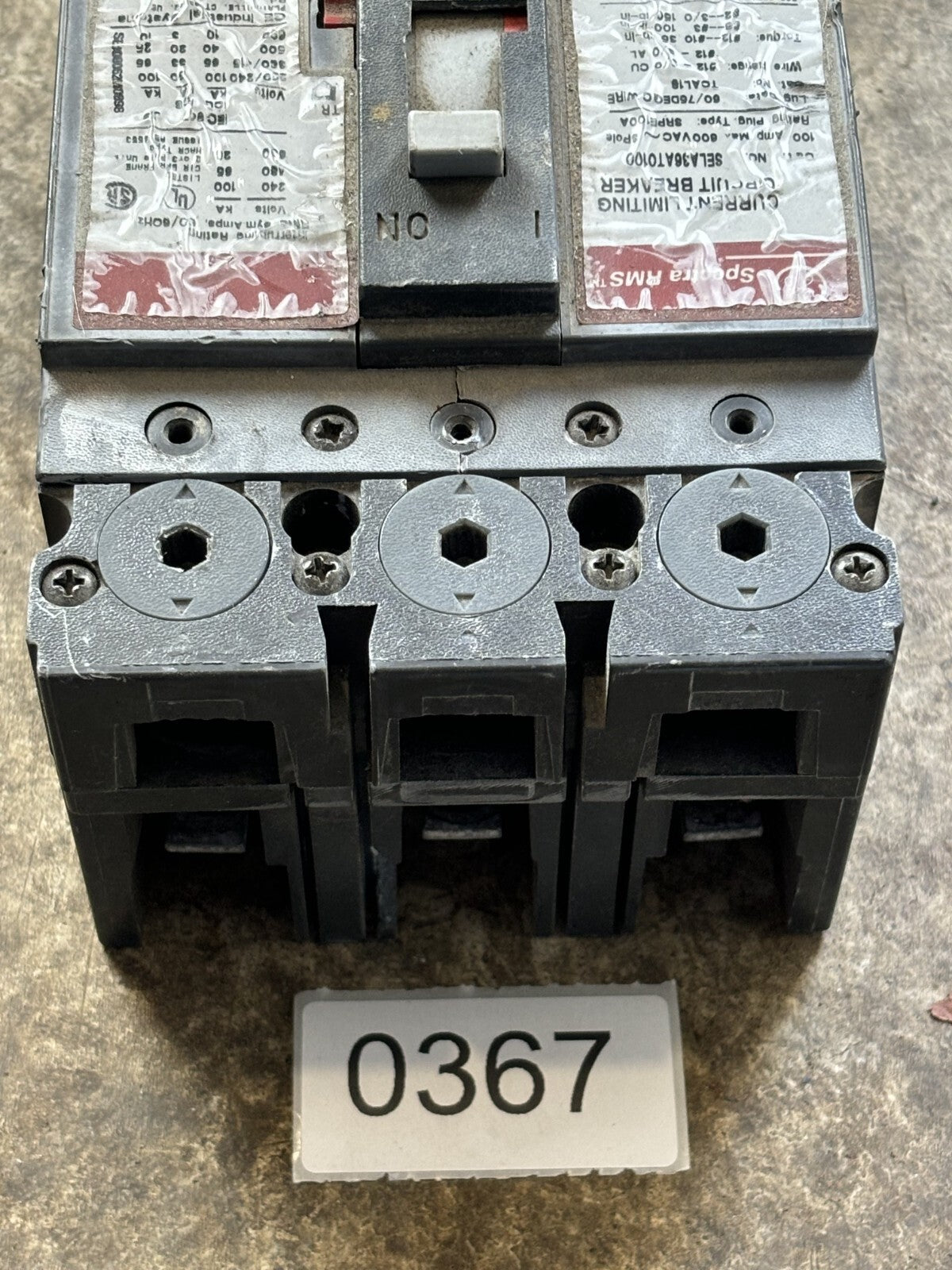 General Electric SELA36AT0100 Circuit Breaker 100 Amp 3 Pole 600 Vac4