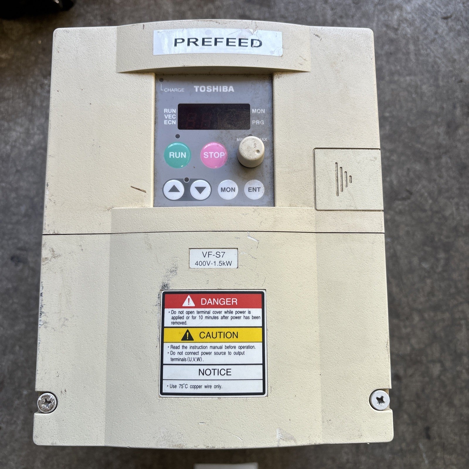 VFS7 4015UPL  (2)  Toshiba 4.1A 460V 2HP VF S71