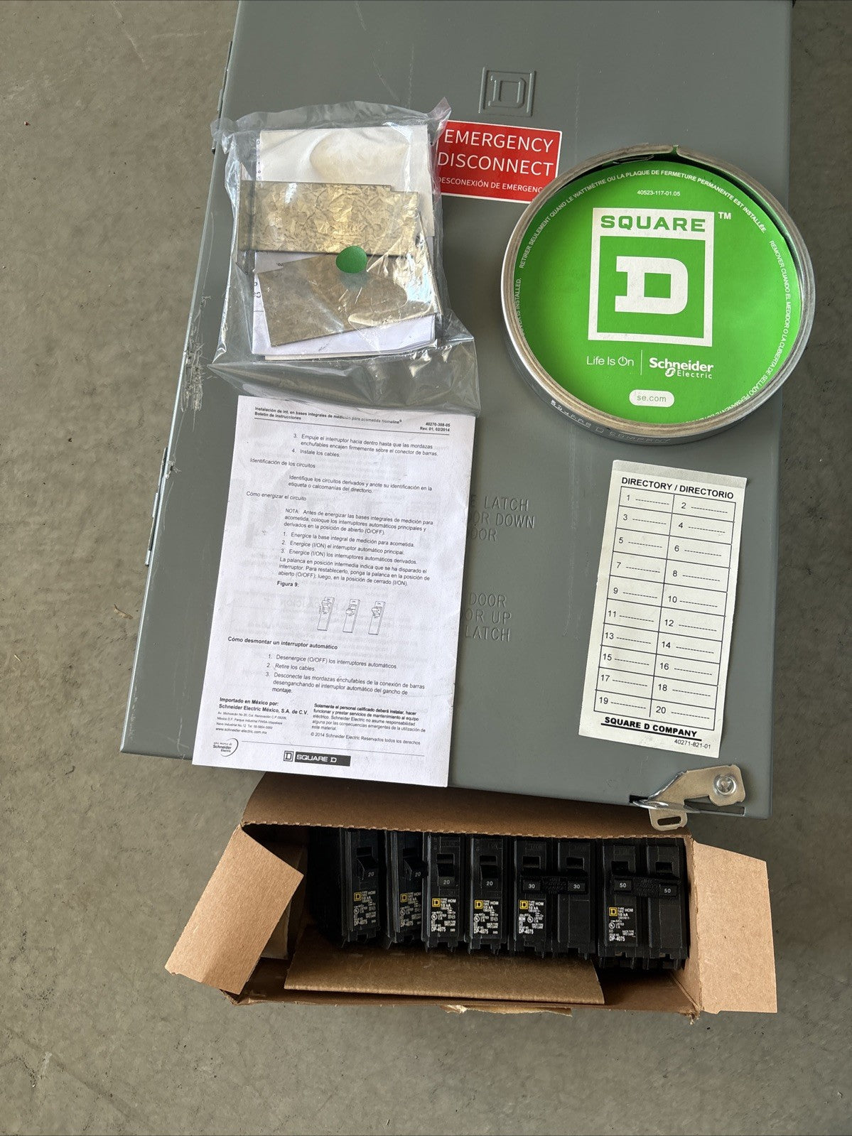 Square D SO2040M200S 200 Amp 20 Space 40 Circuit Outdoor Rated With Breakers1