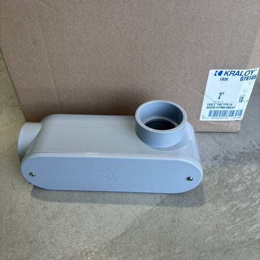 Kraloy 078169 LR20 2'' Type LR Conduit Body Access Fittings Gray PVC Case Of 100