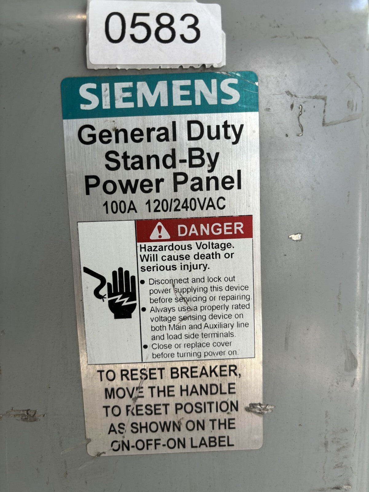 Siemens DTLNF213NR General Duty Stand By Power Panel 100 Amp1