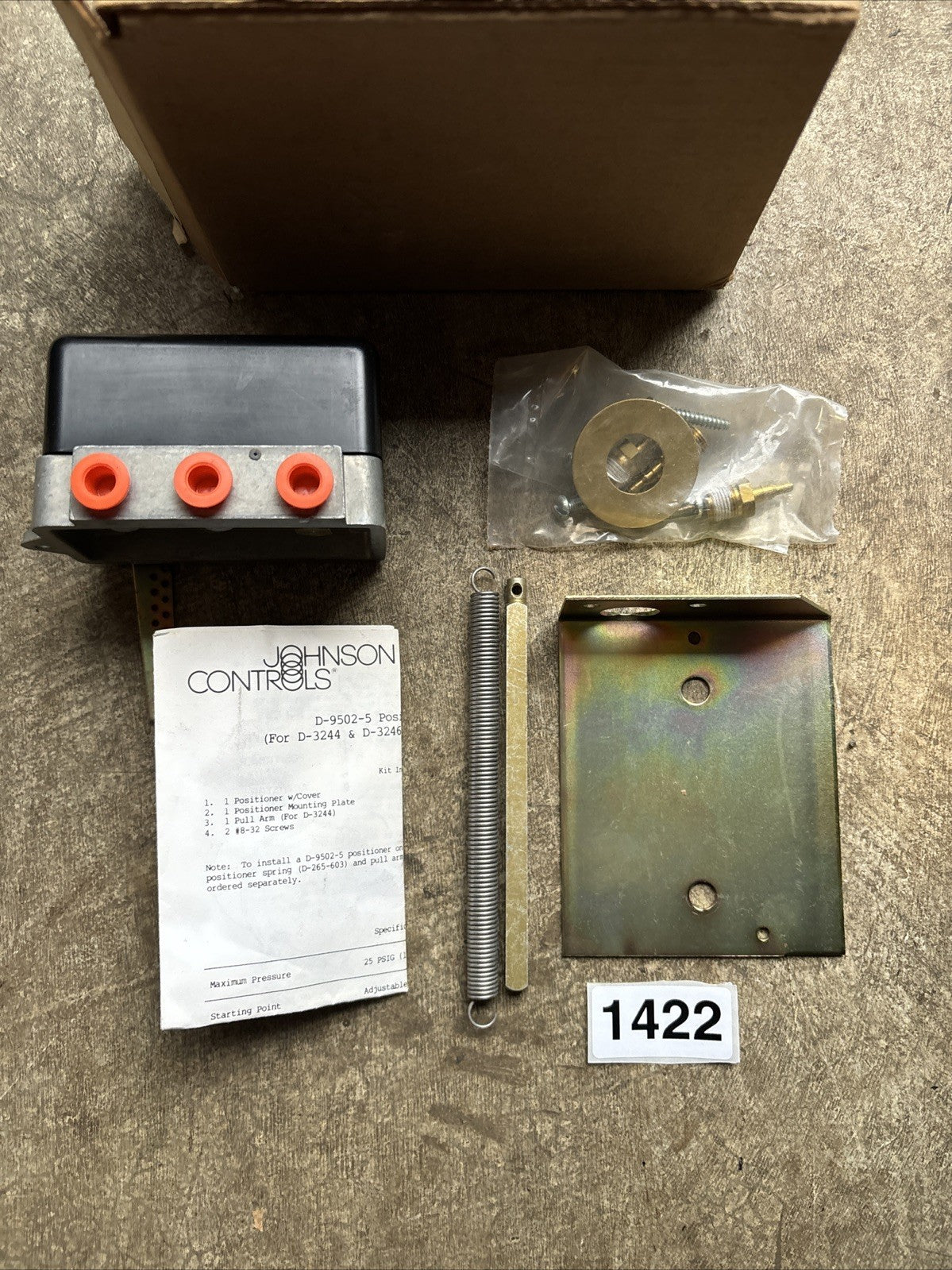 Johnson Controls D 9502 5 Pneumatic Pilot Positioner 1
