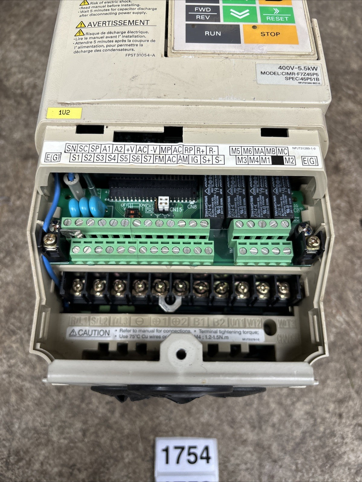 OMRON CIMR F7Z45P5 VARISPEED F7 DRIVE USED, GOOD2