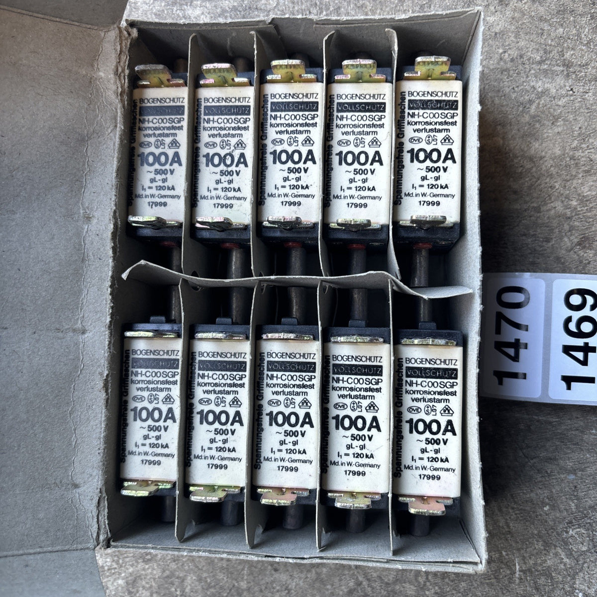 Bogenschutz NH C00SGP 100A Fuse   Box of 101