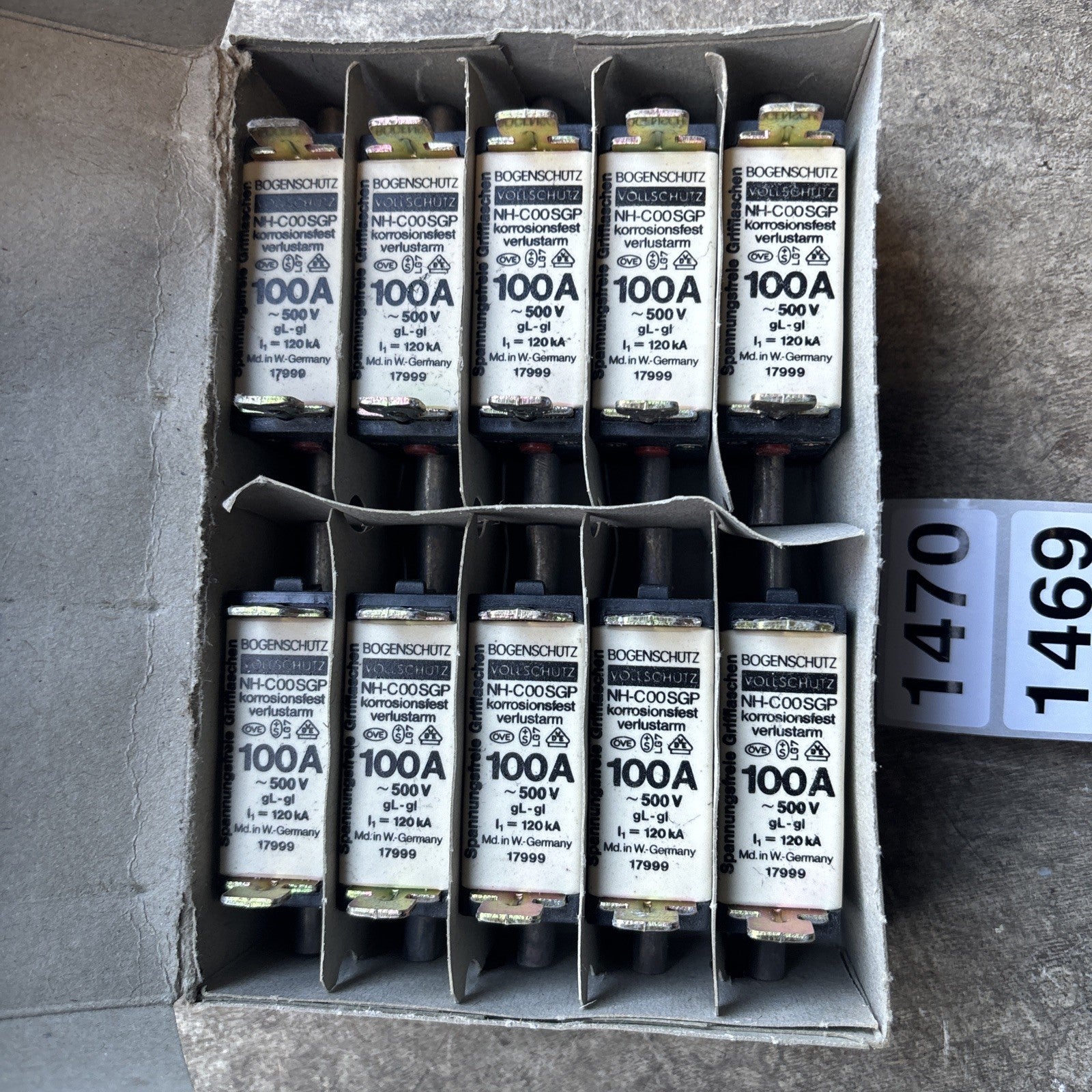 Bogenschutz NH C00SGP 100A Fuse   Box of 101