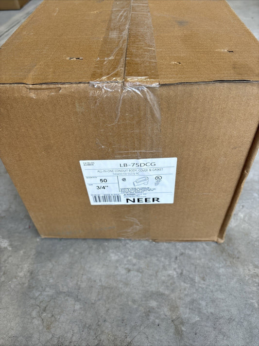 BOX OF 50 NEER LR-75DCG 3/4" ALL-IN-ONE CONDUIT BODY WITH COVER & GASKET0