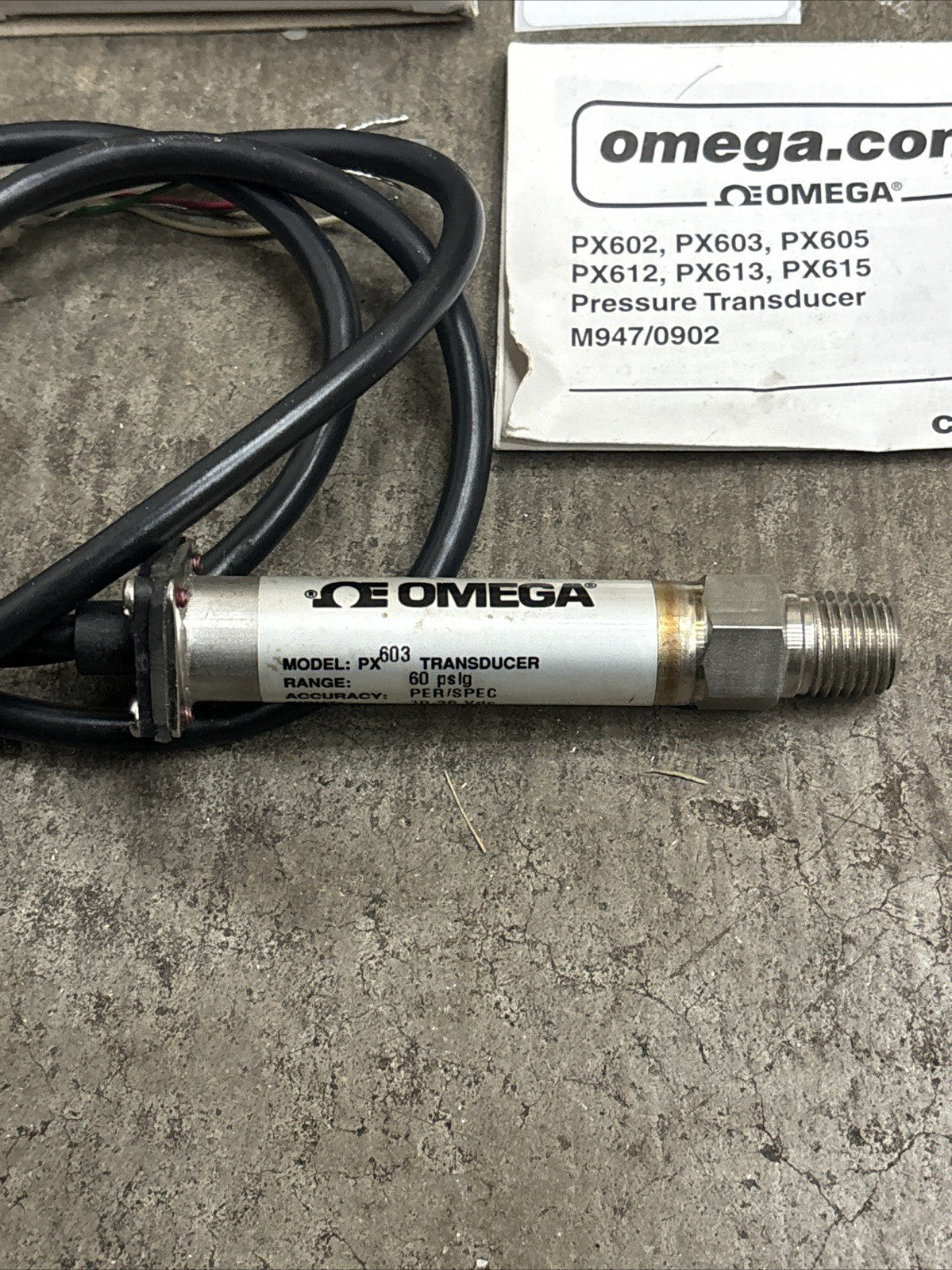 OMEGA ENGINEERING PX603 060G5V / PX603060G5V Transducer 0 60 Psi Range 1 5 VDC3