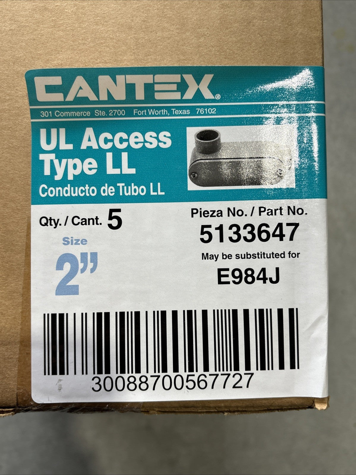 CANTEX 5133647 2IN PVC Conduit Body Case Of 51